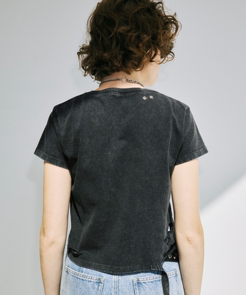 JOSE MOON(ジョゼムーン)の「DAMAGE TSHIRT MINI/ダメージTシャツミニ(Tシャツ/カットソー・レディース・ホワイト/ブラック/ブラウン・FREE)」の8枚目の写真
