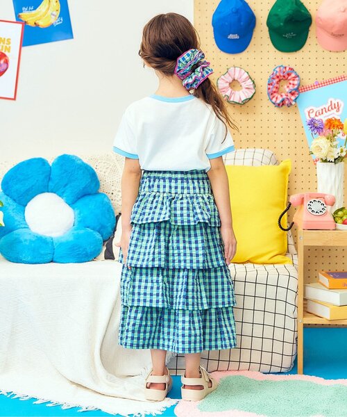 apres les cours(アプレレクール)の「【リンク】ティアードフリルスカート(スカート・キッズ・ブルー/レッド・100/90/120/110/130)」の5枚目の写真