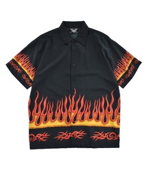 【USED】AMERICAN BIKER ファイヤーパターン シャツ
