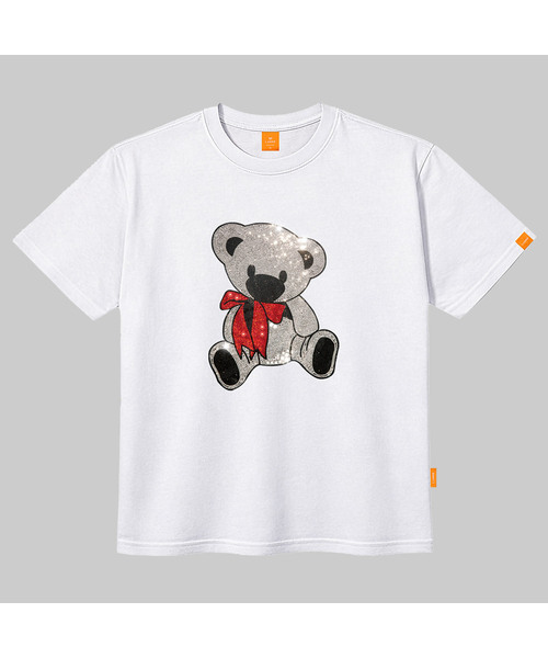 LLAMO(エラモ)の「キュービックリボンベア 半袖Tシャツ 男女共用 ビッグサイズ S 4XL(Tシャツ/カットソー・レディース・ホワイト/ブラック/グレー/ピンク・SMALL/MEDIUM/LARGE/X-LARGE/2XL/4XL/3XL)」の2枚目の写真