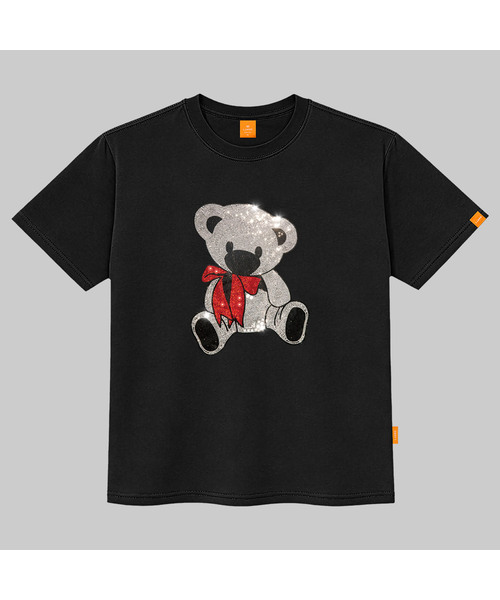 LLAMO(エラモ)の「キュービックリボンベア 半袖Tシャツ 男女共用 ビッグサイズ S 4XL(Tシャツ/カットソー・レディース・ホワイト/ブラック/グレー/ピンク・SMALL/MEDIUM/LARGE/X-LARGE/2XL/4XL/3XL)」の3枚目の写真