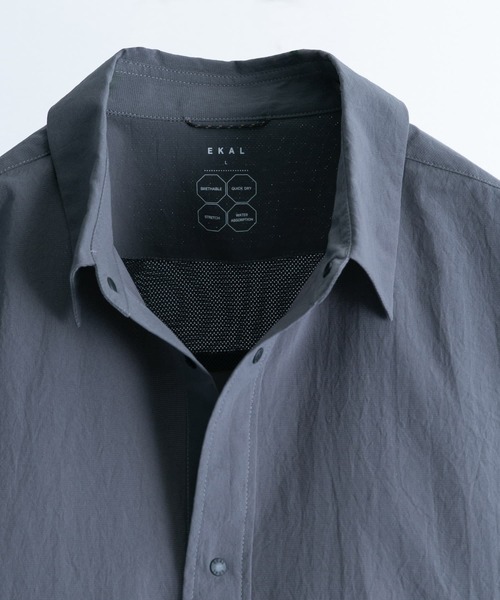 EKAL(エカル)の「『吸水速乾/通気性/軽量』DOT AIR HALF-SLEEVE SHIRTS(シャツ/ブラウス・メンズ・ブラック/ネイビー/グレー・MEDIUM/LARGE)」の13枚目の写真