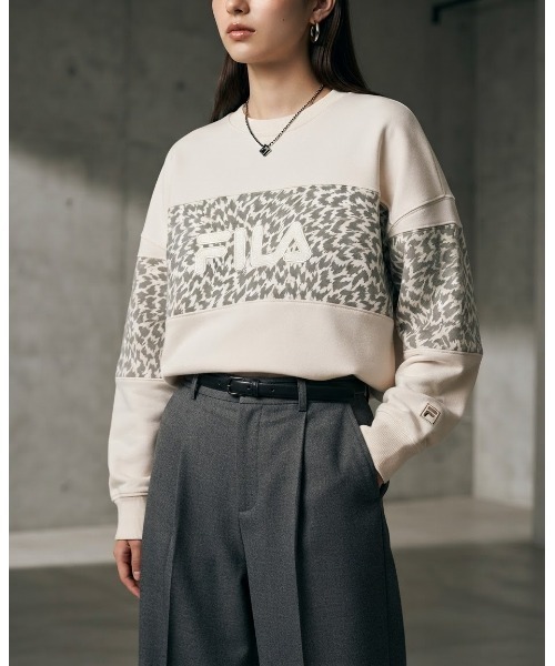 FILA（フィラ）の「ELEY KISHIMOTO×FILA SWEAT SHIRT / イーリーキシモト×フィラ　スウェットシャツ（スウェット・レディース・ブラック/オフホワイト・L/XL/S/M）」の2枚目の写真
