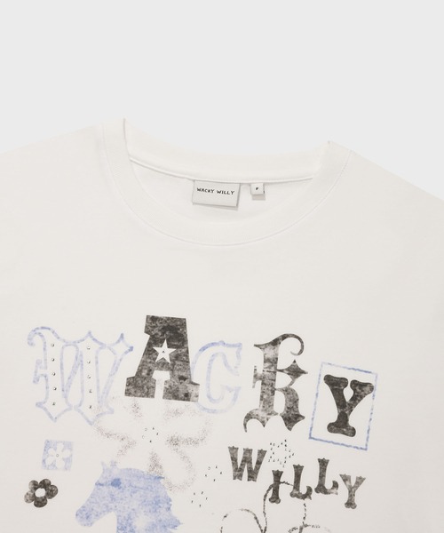 Wacky WiLLy(ワッキーウィリー)の「WOMEN'S BIG GRAPHIC HOTFIX SHORT SLEEVE T-SHIRT(Tシャツ/カットソー・レディース・ホワイト/チャコールグレー・FREE)」の4枚目の写真