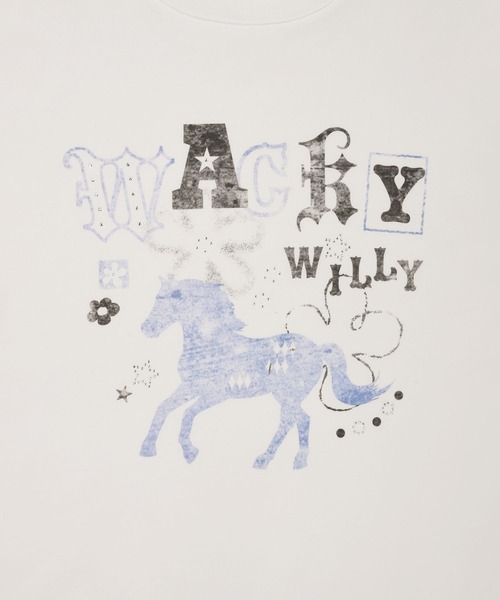 Wacky WiLLy(ワッキーウィリー)の「WOMEN'S BIG GRAPHIC HOTFIX SHORT SLEEVE T-SHIRT(Tシャツ/カットソー・レディース・ホワイト/チャコールグレー・FREE)」の5枚目の写真