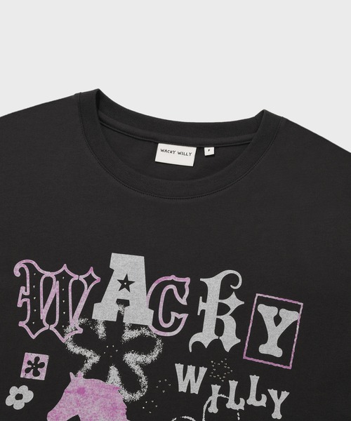 Wacky WiLLy(ワッキーウィリー)の「WOMEN'S BIG GRAPHIC HOTFIX SHORT SLEEVE T-SHIRT(Tシャツ/カットソー・レディース・ホワイト/チャコールグレー・FREE)」の9枚目の写真