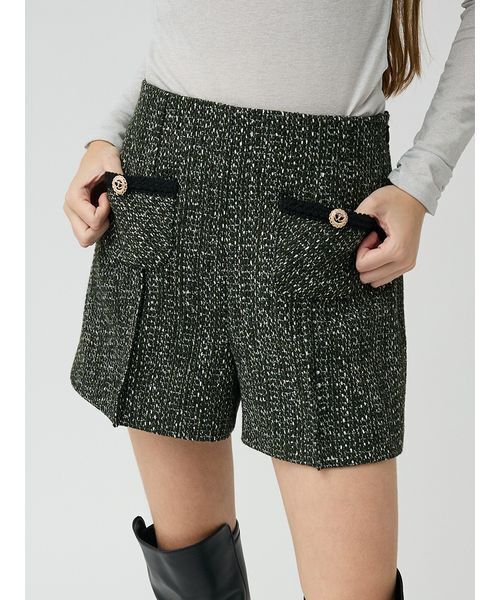 LILY BROWN(リリーブラウン)の「ツイードショートパンツ(その他パンツ・レディース・ダークグリーン/アイボリー/マルチ・1/0)」の3枚目の写真