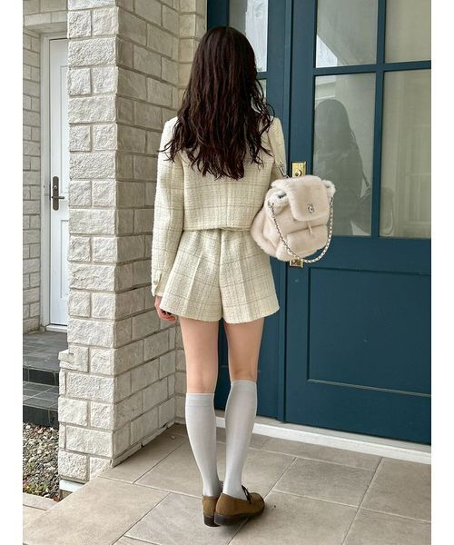 LILY BROWN(リリーブラウン)の「ツイードショートパンツ(その他パンツ・レディース・ダークグリーン/アイボリー/マルチ・1/0)」の5枚目の写真