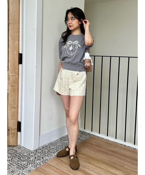 LILY BROWN(リリーブラウン)の「ツイードショートパンツ(その他パンツ・レディース・ダークグリーン/アイボリー/マルチ・1/0)」の8枚目の写真