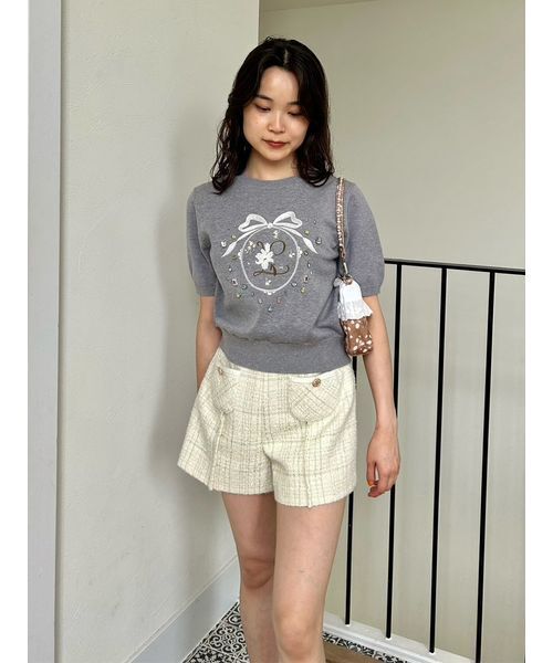 LILY BROWN(リリーブラウン)の「ツイードショートパンツ(その他パンツ・レディース・ダークグリーン/アイボリー/マルチ・1/0)」の9枚目の写真