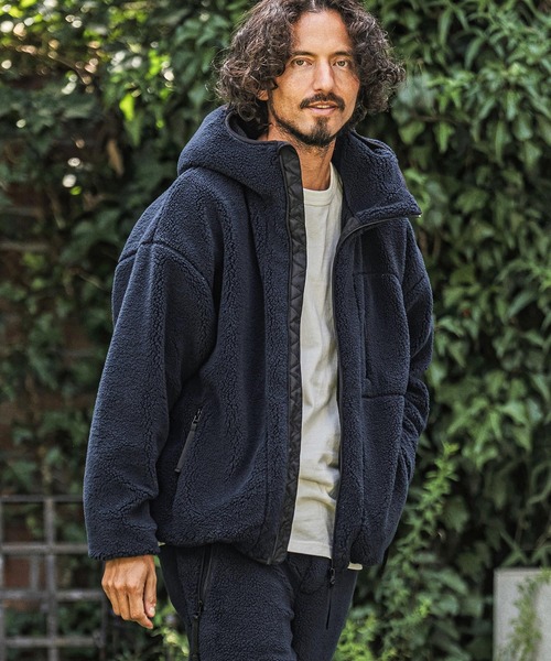 wjk（ダヴルジェイケイ）の「mpa4181- Solid Boa Hoodie ボアパーカー(WR26W-07)（パーカー・メンズ・グレー/ブラック/ネイビー・L/M/S）」の5枚目の写真