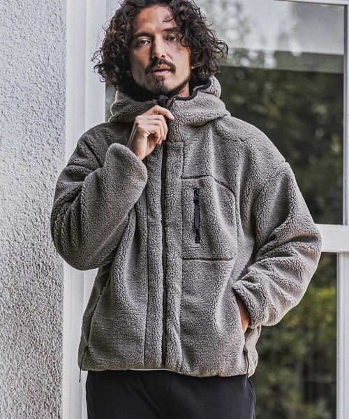 wjk（ダヴルジェイケイ）の「mpa4181- Solid Boa Hoodie ボアパーカー(WR26W-07)（パーカー・メンズ・グレー/ブラック/ネイビー・L/M/S）」の11枚目の写真
