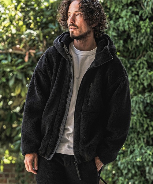 wjk（ダヴルジェイケイ）の「mpa4181- Solid Boa Hoodie ボアパーカー(WR26W-07)（パーカー・メンズ・グレー/ブラック/ネイビー・L/M/S）」の16枚目の写真