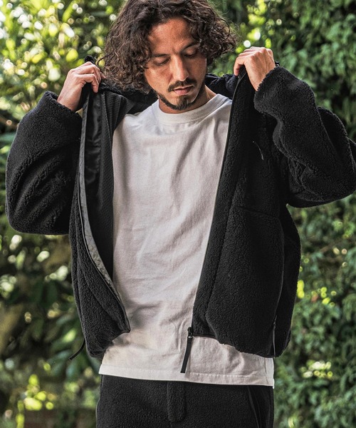 wjk（ダヴルジェイケイ）の「mpa4181- Solid Boa Hoodie ボアパーカー(WR26W-07)（パーカー・メンズ・グレー/ブラック/ネイビー・L/M/S）」の17枚目の写真