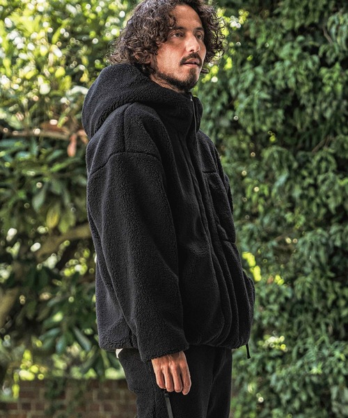 wjk（ダヴルジェイケイ）の「mpa4181- Solid Boa Hoodie ボアパーカー(WR26W-07)（パーカー・メンズ・グレー/ブラック/ネイビー・L/M/S）」の18枚目の写真
