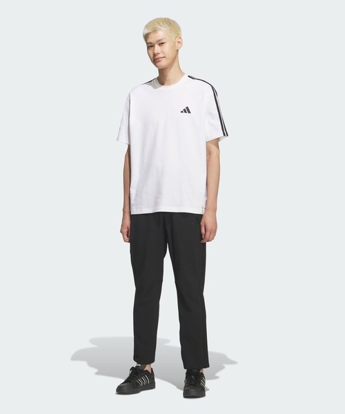 adidas(アディダス)の「ストレッチ ツイル レギュラーフィット テーパードレッグ 10分丈 オープンヘム パンツ / アディダス adidas(スウェットパンツ・メンズ・ブラック×ブラック・XX-LARGE/3XL/LARGE/MEDIUM/SMALL/X-LARGE)」の3枚目の写真