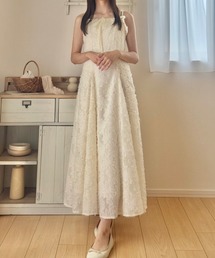 フリンジジャガードキャミワンピース