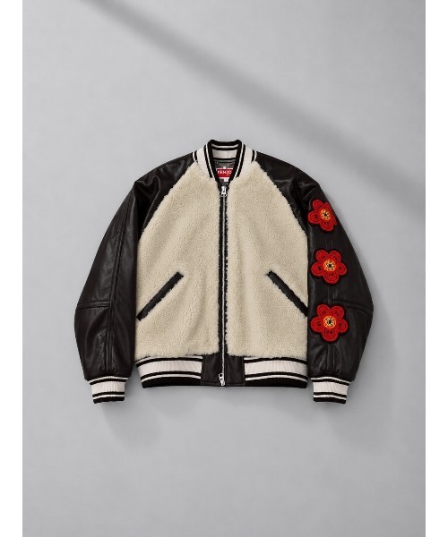 激レアヴィンテージ KENSHO ABEムートンファースキーウェア セットアップ セール】【KENZO/ケンゾー】KENZO FUTURA SHEARLING VARSITY（ムートン