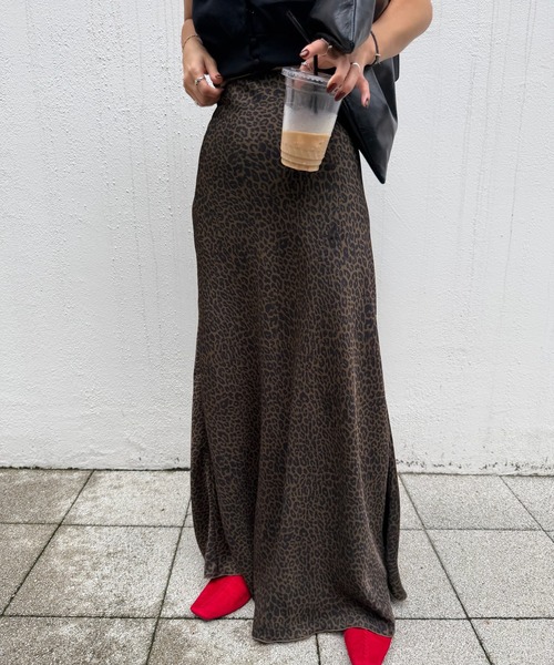 Ameri(�A����)��LEOPARD BIAS NARROW SKIRT(�X�J�[�g)