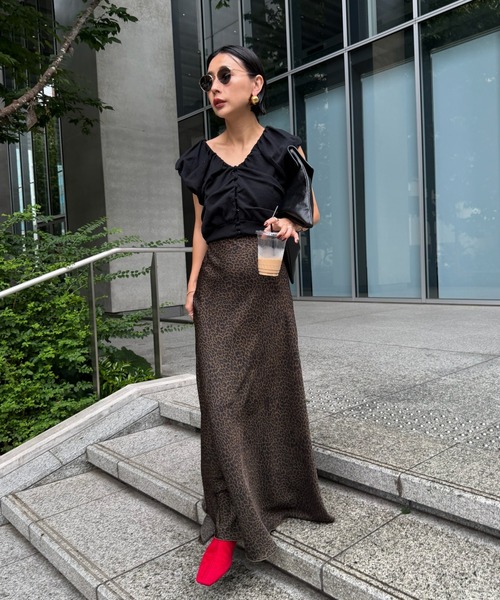 Ameri（アメリ）の「LEOPARD BIAS NARROW SKIRT（スカート・レディース・ブラウン/ブラック・SMALL/MEDIUM）」の17枚目の写真