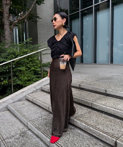 Ameri（アメリ）の「LEOPARD BIAS NARROW SKIRT（スカート・レディース・ブラウン/ブラック・SMALL/MEDIUM）」の18枚目の写真