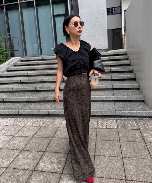 Ameri（アメリ）の「LEOPARD BIAS NARROW SKIRT（スカート・レディース・ブラウン/ブラック・SMALL/MEDIUM）」の21枚目の写真