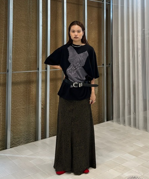 Ameri（アメリ）の「LEOPARD BIAS NARROW SKIRT（スカート・レディース・ブラウン/ブラック・SMALL/MEDIUM）」の3枚目の写真
