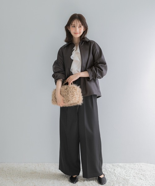 URBAN RESEARCH ROSSO WOMEN(アーバンリサーチ ロッソ)の「シープレザーzipブルゾン(その他アウター・レディース・ダークブラウン・FREE)」の9枚目の写真