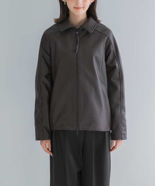 URBAN RESEARCH ROSSO WOMEN(アーバンリサーチ ロッソ)の「シープレザーzipブルゾン(その他アウター・レディース・ダークブラウン・FREE)」の10枚目の写真