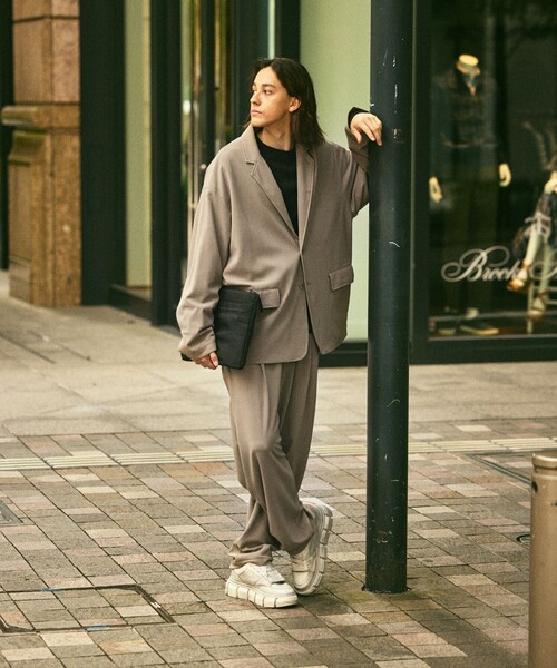 FREAK'S STORE(フリークスストア)の「限定展開 Relax Fit リラックスフィット コンフォータブル セットアップ/テーラードジャケット/イージーパンツ/オーバーサイズ(テーラードジャケット・メンズ・ブラック/チャコールグレー/ベージュ/オリーブ・LARGE/MEDIUM/SMALL)」の18枚目の写真