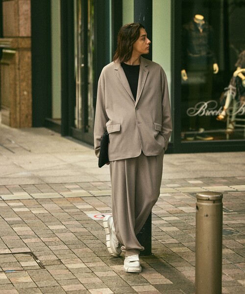 FREAK'S STORE(フリークスストア)の「限定展開 Relax Fit リラックスフィット コンフォータブル セットアップ/テーラードジャケット/イージーパンツ/オーバーサイズ(テーラードジャケット・メンズ・ブラック/チャコールグレー/ベージュ/オリーブ・LARGE/MEDIUM/SMALL)」の20枚目の写真