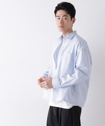 「James Fabric」 ボクシークロップドシャツブルゾン