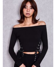 GYDA | GYDAサイドレースアップショートトップス(Tシャツ/カットソー)