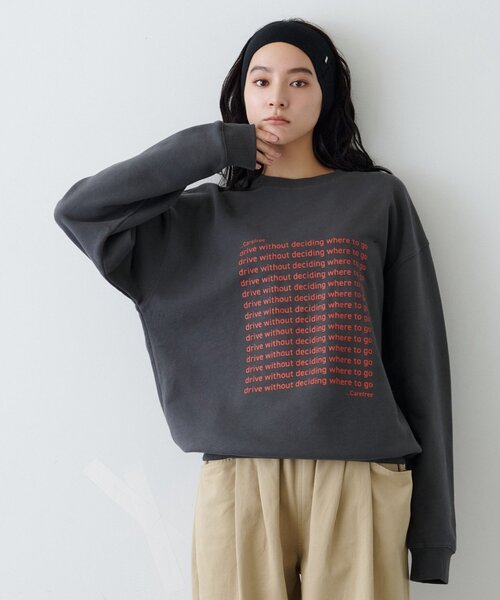 CIAOPANIC TYPY(チャオパニックティピー)の「【ZOZO限定】【UNISEX】メッセージロゴ裏毛スウェット(スウェット・レディース・ブラック/イエロー/ネイビー/ブラウン/チャコールグレー/グレー・LARGE/MEDIUM)」の2枚目の写真