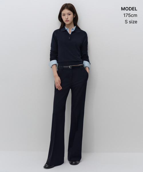 MUSINSA STANDARD WOMAN（ムシンサスタンダードウーマン）の「ウィメンズエッセンシャルカラー ニット [ネイビー]（ニット/セーター・レディース・その他・X-SMALL/SMALL/MEDIUM/LARGE）」の2枚目の写真
