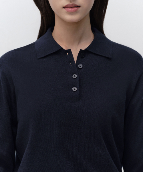 MUSINSA STANDARD WOMAN（ムシンサスタンダードウーマン）の「ウィメンズエッセンシャルカラー ニット [ネイビー]（ニット/セーター・レディース・その他・X-SMALL/SMALL/MEDIUM/LARGE）」の4枚目の写真