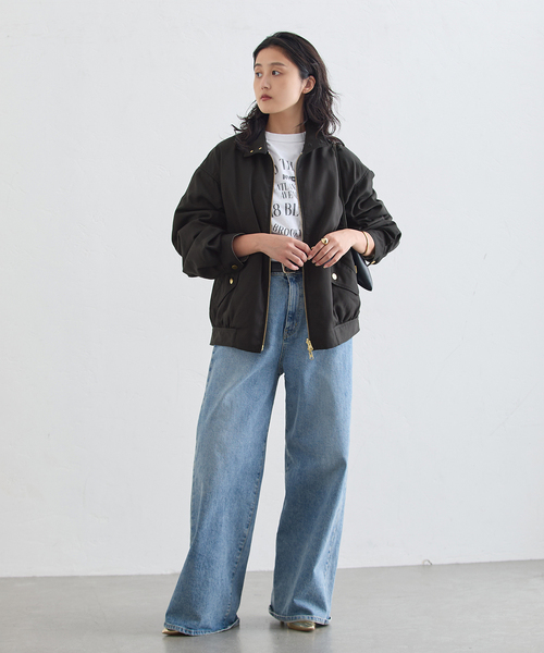 journal standard L'essage(ジャーナルスタンダードレサージュ)の「リバーシブルジップブルゾン(その他アウター・レディース・ベージュ/ブラック・FREE)」の3枚目の写真