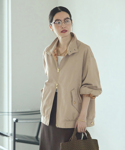 journal standard L'essage(ジャーナルスタンダードレサージュ)の「リバーシブルジップブルゾン(その他アウター・レディース・ベージュ/ブラック・FREE)」の11枚目の写真
