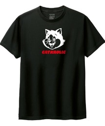 Moftique（モフティック） 半袖Tシャツ ロゴ キャットイラスト 猫 アニマル プリント トップス カットソー メンズ ユニセックス