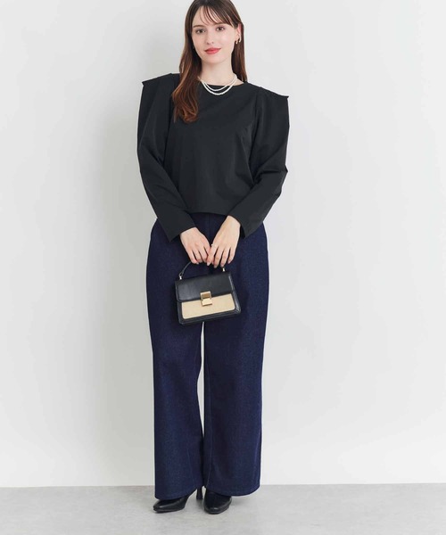 PICCIN PERLA（ピッチンペルラ）の「トンガリショルダーブラウス（シャツ/ブラウス・レディース・オフホワイト/ブラック・M）」の4枚目の写真