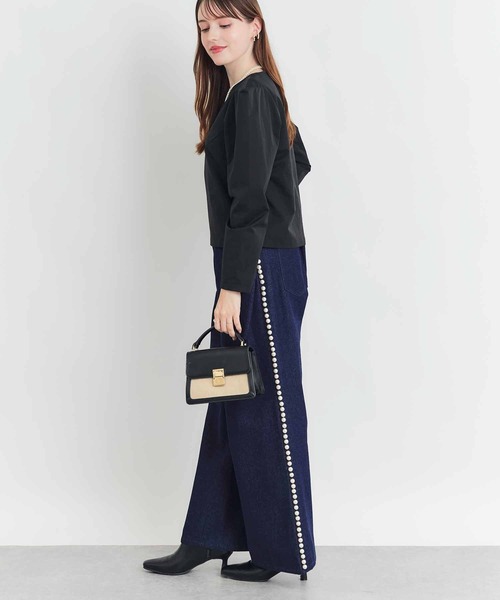 PICCIN PERLA（ピッチンペルラ）の「トンガリショルダーブラウス（シャツ/ブラウス・レディース・オフホワイト/ブラック・M）」の5枚目の写真