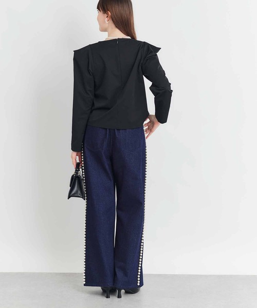 PICCIN PERLA（ピッチンペルラ）の「トンガリショルダーブラウス（シャツ/ブラウス・レディース・オフホワイト/ブラック・M）」の6枚目の写真