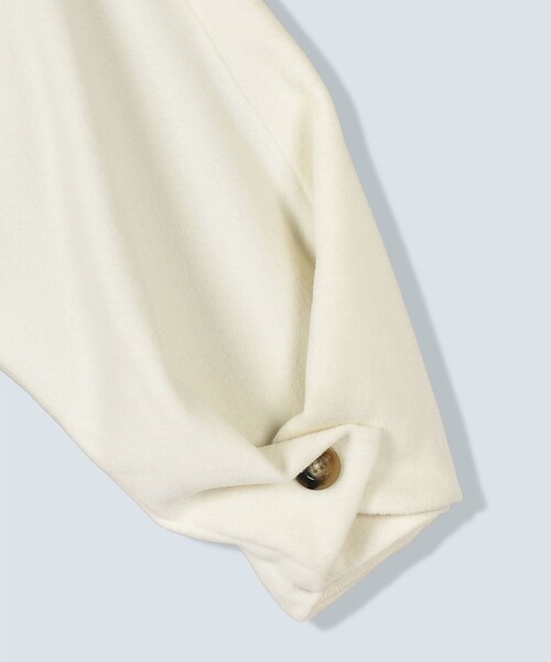 OMMO(オーエムエムオー)の「【OMMO(オーエムエムオー)】WRAP CUFF OVER COAT/コクーンオーバーコート(チェスターコート・レディース・ブラック/ホワイト/グレー・38/36)」の18枚目の写真