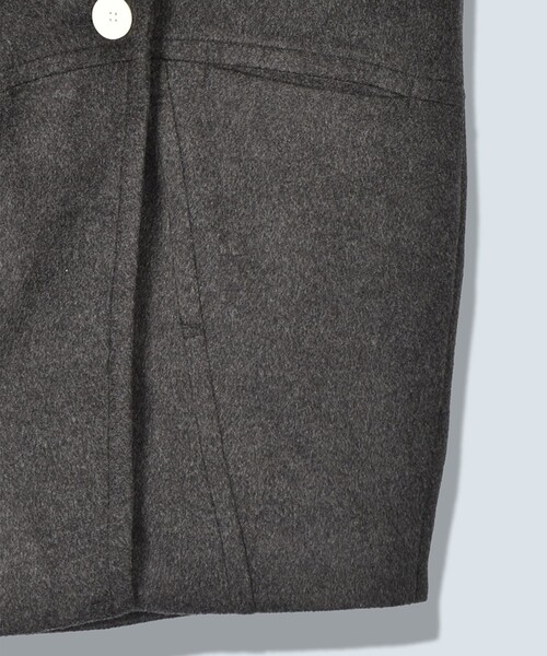 OMMO(オーエムエムオー)の「【OMMO(オーエムエムオー)】WRAP CUFF OVER COAT/コクーンオーバーコート(チェスターコート・レディース・ブラック/ホワイト/グレー・38/36)」の14枚目の写真