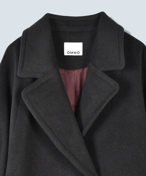 OMMO(オーエムエムオー)の「【OMMO(オーエムエムオー)】WRAP CUFF OVER COAT/コクーンオーバーコート(チェスターコート・レディース・ブラック/ホワイト/グレー・38/36)」の5枚目の写真
