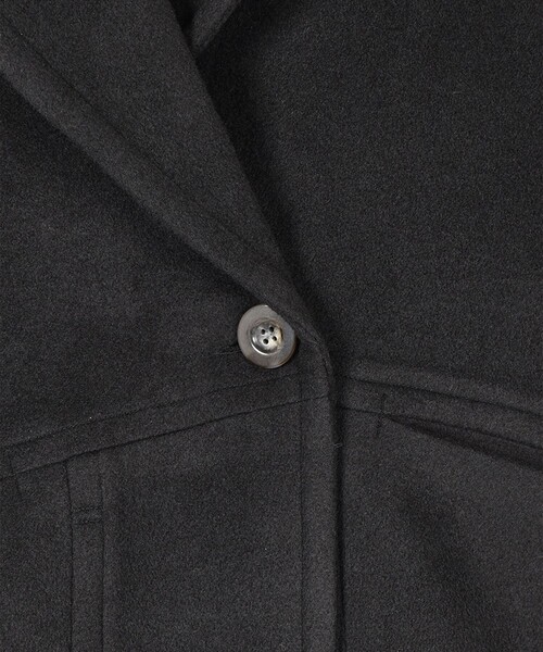 OMMO(オーエムエムオー)の「【OMMO(オーエムエムオー)】WRAP CUFF OVER COAT/コクーンオーバーコート(チェスターコート・レディース・ブラック/ホワイト/グレー・38/36)」の7枚目の写真