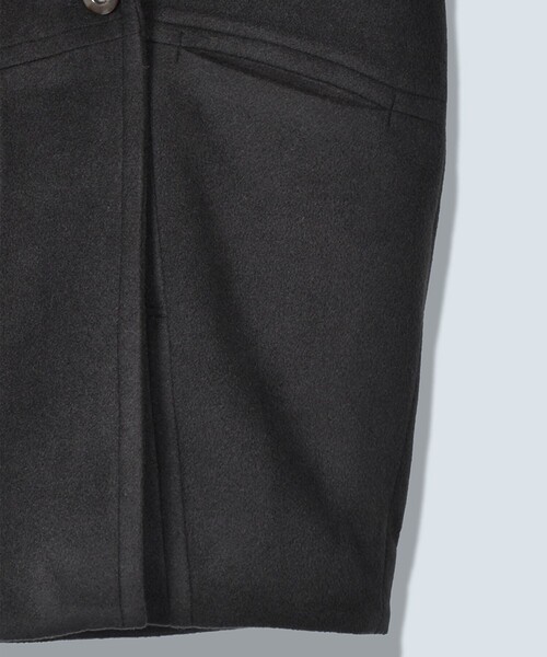 OMMO(オーエムエムオー)の「【OMMO(オーエムエムオー)】WRAP CUFF OVER COAT/コクーンオーバーコート(チェスターコート・レディース・ブラック/ホワイト/グレー・38/36)」の8枚目の写真