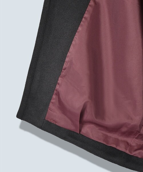 OMMO(オーエムエムオー)の「【OMMO(オーエムエムオー)】WRAP CUFF OVER COAT/コクーンオーバーコート(チェスターコート・レディース・ブラック/ホワイト/グレー・38/36)」の9枚目の写真