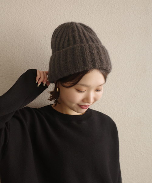FRATELLI TALLI(フラテリタリ)の「《追加》Fratelli Talli/フラテリータリー KNIT CAP 3874(ニットキャップ/ビーニー・レディース・チョコ/チャコールグレー/ブラウン・FREE)」の9枚目の写真