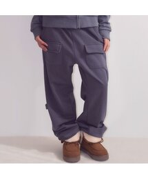 ダブルポケットスウェットパンツ、ブルー